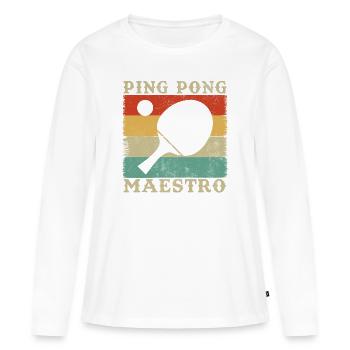Ping pong master Gift Humor - Women's Premium Organic Long Sleeve Shirt - white - Front - Julia (174cm)
