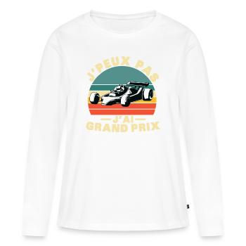 Ich kann nicht, ich habe einen tollen Preis - Frauen Premium Bio Langarmshirt - Weiß - Vorne - Julia (174cm)