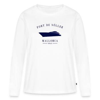 Port de Sóller Marina Mallorca Yacht Club - T-shirt manches longues Premium bio Femme - blanc - Devant - Julia (174cm)