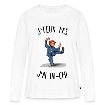 Ich kann nicht Tai Chi haben - Frauen Premium Bio Langarmshirt - Weiß - Vorne - Julia (174cm)