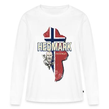 Carte rétro de la province de Hedmark Norvège - T-shirt manches longues Premium bio Femme - blanc - Devant - Julia (174cm)