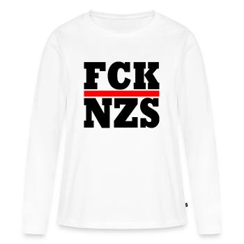 FCK NZS - T-shirt manches longues Premium bio Femme - blanc - Devant - Julia (174cm)