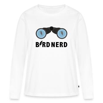 Bird Nerd (birdwatcher) - Women's Premium Organic Long Sleeve Shirt - white - Front - Julia (174cm)