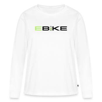 E BIKE - Frauen Premium Bio Langarmshirt - Weiß - Vorne - Julia (174cm)