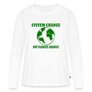 system change not climate change - T-shirt manches longues Premium bio Femme - blanc - Devant - Julia (174cm)
