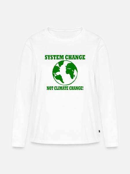 system change not climate change - Frauen Premium Bio Langarmshirt - Weiß