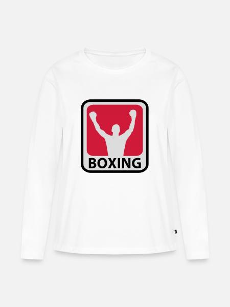 Boxen - Frauen Premium Bio Langarmshirt - Weiß