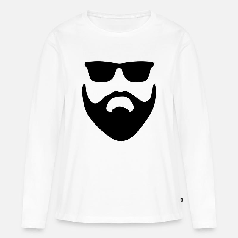 Bart - Frauen Premium Bio Langarmshirt - Weiß