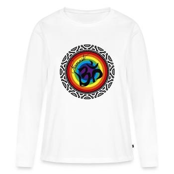 Namasté ôm - T-shirt manches longues Premium bio Femme - blanc - Devant - Julia (174cm)