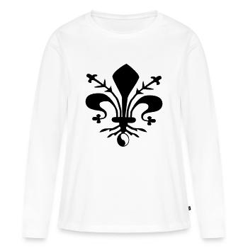 ying yang lys royal - T-shirt manches longues Premium bio Femme - blanc - Devant - Julia (174cm)