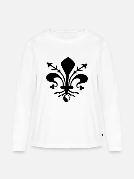 ying yang lilie royal - Frauen Premium Bio Langarmshirt - Weiß
