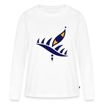 Œil-Équilibre 16 - T-shirt manches longues Premium bio Femme - blanc - Devant - Julia (174cm)