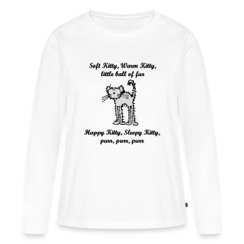 soft_kitty - Frauen Premium Bio Langarmshirt - Weiß - Vorne - Julia (174cm)