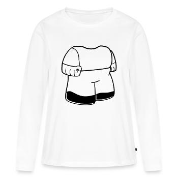 koerper zwerg klein gesicht kopf lustig comic - Frauen Premium Bio Langarmshirt - Weiß - Vorne - Julia (174cm)