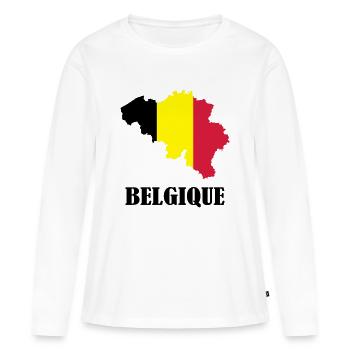 belgique - T-shirt manches longues Premium bio Femme - blanc - Devant - Julia (174cm)