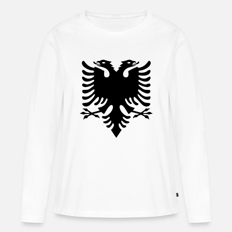 Doppelkopf Eagle_V1 - Frauen Premium Bio Langarmshirt - Weiß