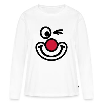 Clown - Frauen Premium Bio Langarmshirt - Weiß - Vorne - Julia (174cm)