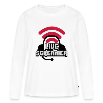 Live Streamer - Frauen Premium Bio Langarmshirt - Weiß - Vorne - Julia (174cm)