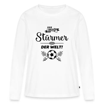 der beste stürmer - Frauen Premium Bio Langarmshirt - Weiß - Vorne - Julia (174cm)