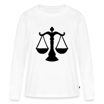libra / justice sign - Women's Premium Organic Long Sleeve Shirt - white - Front - Julia (174cm)