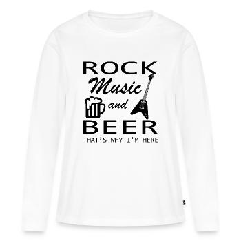 Rock Musik Rock and Roll - T-shirt manches longues Premium bio Femme - blanc - Devant - Julia (174cm)
