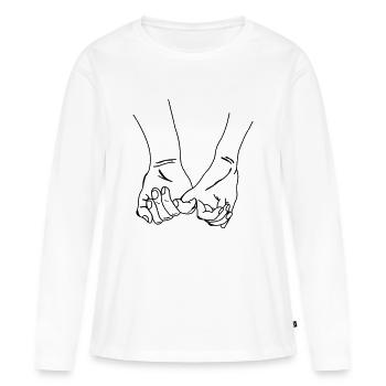 hands - Women's Premium Organic Long Sleeve Shirt - white - Front - Julia (174cm)