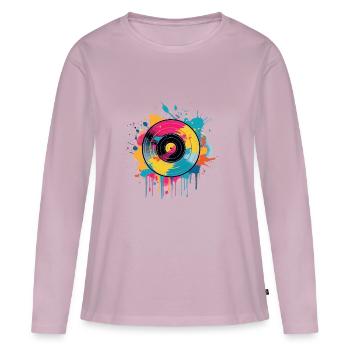 Vinyl Pastell - Frauen Premium Bio Langarmshirt - Altrosa - Vorne - Julia (174cm)