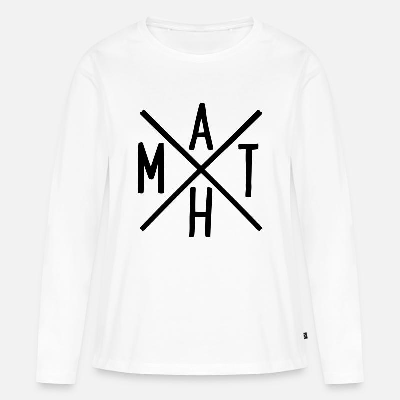 Mathe - Frauen Premium Bio Langarmshirt - Weiß