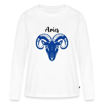 Bélier Bélier - T-shirt manches longues Premium bio Femme - blanc - Devant - Julia (174cm)