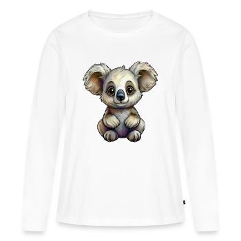 Winziger Koala - Frauen Premium Bio Langarmshirt - Weiß - Vorne - Julia (174cm)