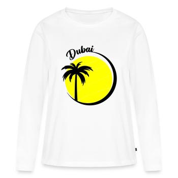 Dubaï - T-shirt manches longues Premium bio Femme - blanc - Devant - Julia (174cm)