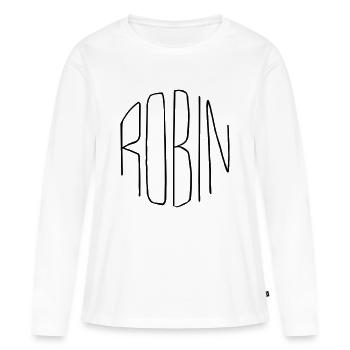 Robin - Frauen Premium Bio Langarmshirt - Weiß - Vorne - Julia (174cm)