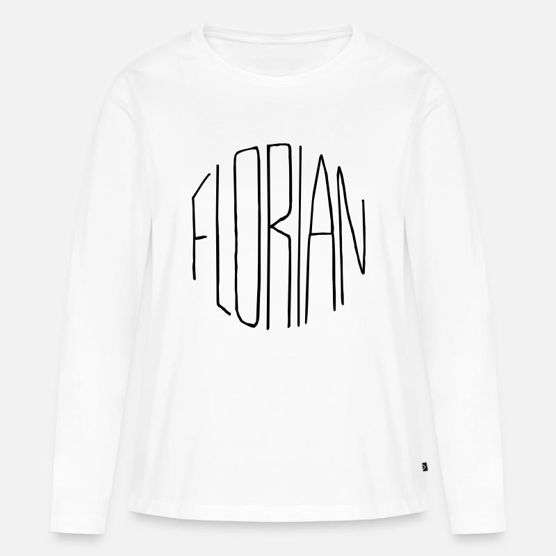 Florian - Frauen Premium Bio Langarmshirt - Weiß