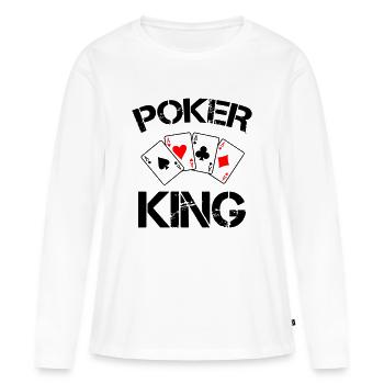 poker king - Frauen Premium Bio Langarmshirt - Weiß - Vorne - Julia (174cm)