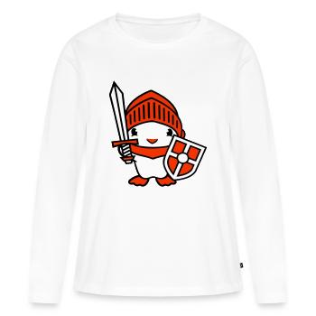 Duck Knight Armor Épée Bouclier Casque Combattant - T-shirt manches longues Premium bio Femme - blanc - Devant - Julia (174cm)