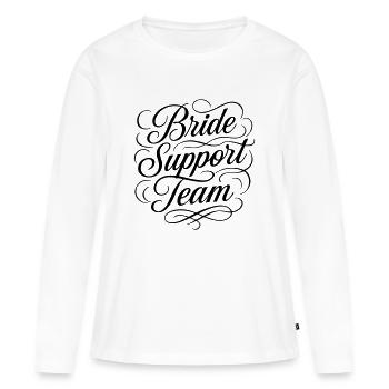 Mariage de l’équipe de soutien de la mariée - T-shirt manches longues Premium bio Femme - blanc - Devant - Julia (174cm)