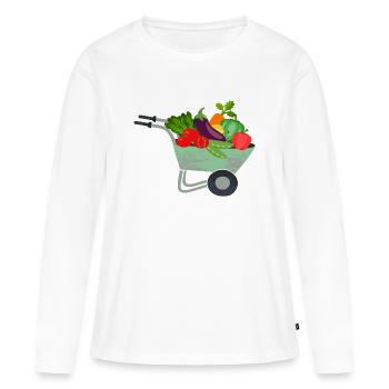 Vegetable Cart - Women's Premium Organic Long Sleeve Shirt - white - Front - Julia (174cm)