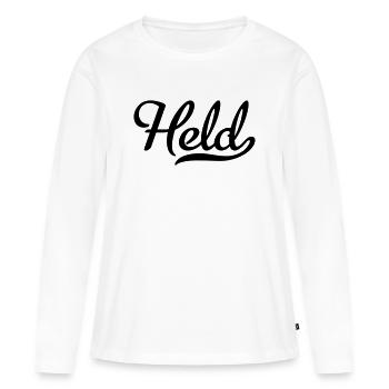 Held - Frauen Premium Bio Langarmshirt - Weiß - Vorne - Julia (174cm)