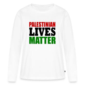 palestinian lives matter - T-shirt manches longues Premium bio Femme - blanc - Devant - Julia (174cm)