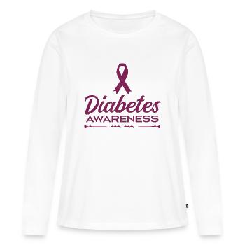 diabetes awareness - T-shirt manches longues Premium bio Femme - blanc - Devant - Julia (174cm)