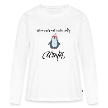 When will it be really winter again? - Women's Premium Organic Long Sleeve Shirt - white - Front - Julia (174cm)