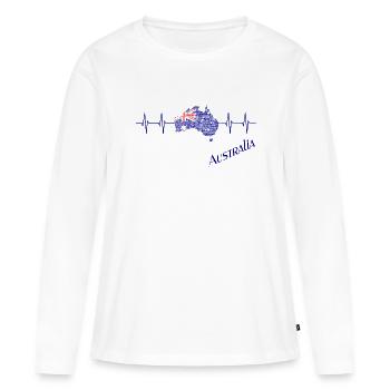 Australien - Australia - Frauen Premium Bio Langarmshirt - Weiß - Vorne - Julia (174cm)