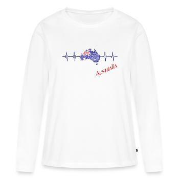 Australien - Australia - Frauen Premium Bio Langarmshirt - Weiß - Vorne - Julia (174cm)
