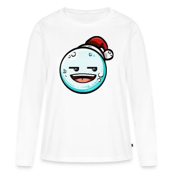Schneeball mit Weihnachtsmütze #5/9 - Frauen Premium Bio Langarmshirt - Weiß - Vorne - Julia (174cm)