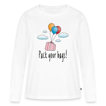 Faites vos valises et partez en vacances - T-shirt manches longues Premium bio Femme - blanc - Devant - Julia (174cm)