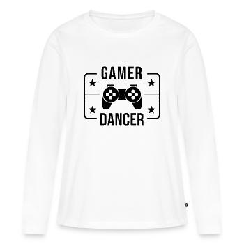 gamer| dance - Women's Premium Organic Long Sleeve Shirt - white - Front - Julia (174cm)