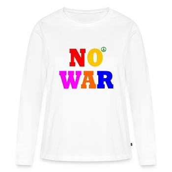 No war - T-shirt manches longues Premium bio Femme - blanc - Devant - Julia (174cm)