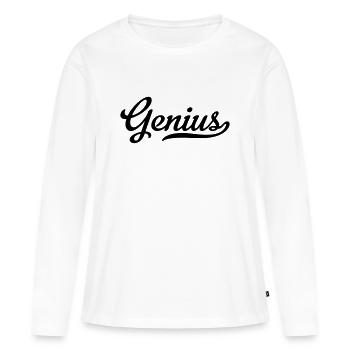 genius - Frauen Premium Bio Langarmshirt - Weiß - Vorne - Julia (174cm)