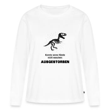Corona Virus Grippe lustige Sprüche Geschenk Dino - Frauen Premium Bio Langarmshirt - Weiß - Vorne - Julia (174cm)