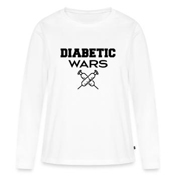 diabetic wars - T-shirt manches longues Premium bio Femme - blanc - Devant - Julia (174cm)